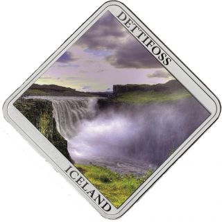 Niue 2014 $1 Dettifoss Falls Waterfall Iceland Proof Silver Coin photo