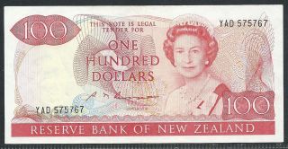 Zealand (1985 - 89) S T Russell $100 Note With Serial Number 