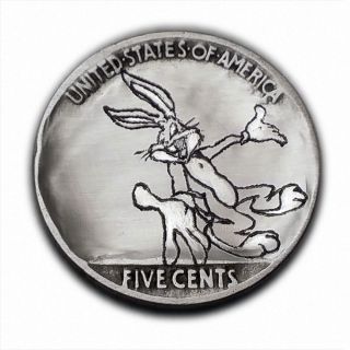 Bugs Bunny 279 Engraved Buffalo Nickel Hobo Nickel By Luis A Ortiz Rm1398 photo