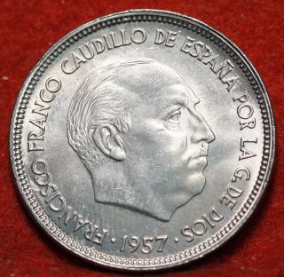 Circulated 1957 Spain 25 Pesetas Y119 Foreign Coin S/h photo