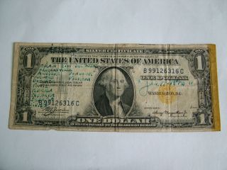 1935 - A $1 United States (north Africa) Emergency Issue Silver Certificate - Wwii photo
