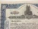 Hotel Waldorf Astoria Corpoation Stock Certificate 100 Shares 1951 No.  C8486 Stocks & Bonds, Scripophily photo 3
