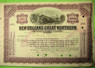 Orleans Great Northern Railroad Company Stock Certificate 1913 photo