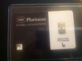 1 Gram Fine Platinum 999.  5 Istanbul Gold Refinery On Card photo