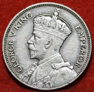 Circulated 1934 Zealand Shilling Silver Foreign Coin S/h photo
