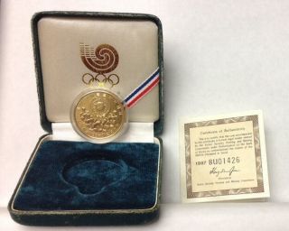 1987,  1/2 Oz Gold Korean 2500 Won 1988 Seoul Olympics Rare Includes photo