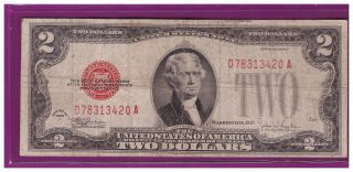 1928f $2 Dollar Bill Old Us Note Legal Tender Paper Money Currency Red Seal Lx32 photo