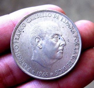 249 - Indalo - Spain.  Lovely Silver 100 Pesetas 1966 19 - 68 photo