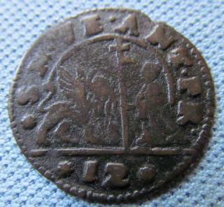 Italian States Venice Soldo 12 Bagattini 1600s Very Old Coin - Buyer To Confirm Id photo