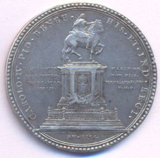 Mexico Medal 1796 Carlos Aloisia Silver Rare photo