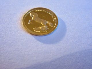 Mongolian Nature:horse Uncirculated 2014 Mongolia 1/2gr.  9999pure Gold Coin photo
