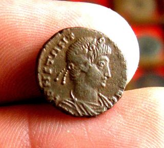 212 - Indalo - Constantius Ii.  Lovely Æ14,  C.  348 - 350 Ad.  Rome photo