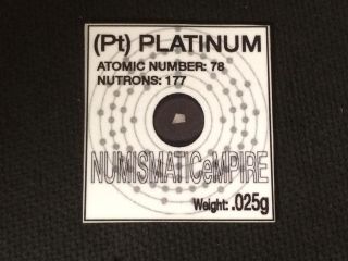. 025 Gram Platinum (pt) Bullion On Rare Numismaticempire Earth Card 4 photo