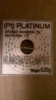 . 05 Gram Platinum (pt) Bullion On Rare Numismaticemire Earth Card Platinum photo 1