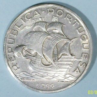 Portugal 10 Escudos 1932 Extra Fine 0.  8350 Silver Coin photo