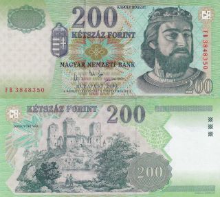 Hungary 200 Forint (2003) - King Karoly/diosgyori Castle/p187c photo
