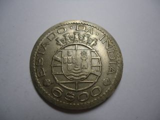 India 6 Escudo Portuguese 1959 Xf Grade Scarce Coin In Luster 3 photo