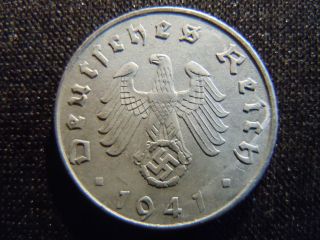 1941 - A - German - Ww2 - 5 - Reichspfennig - Germany - Nazi Coin - Swastika - World - Ab - 4500 - Cent photo