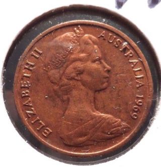 Circulated 1969 1 Cent Australian Coin (51815) photo