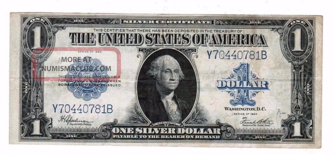 1923 Series $1 United States Silver Certificate Fr237 Vf,  Y70440781b Large Size Notes photo