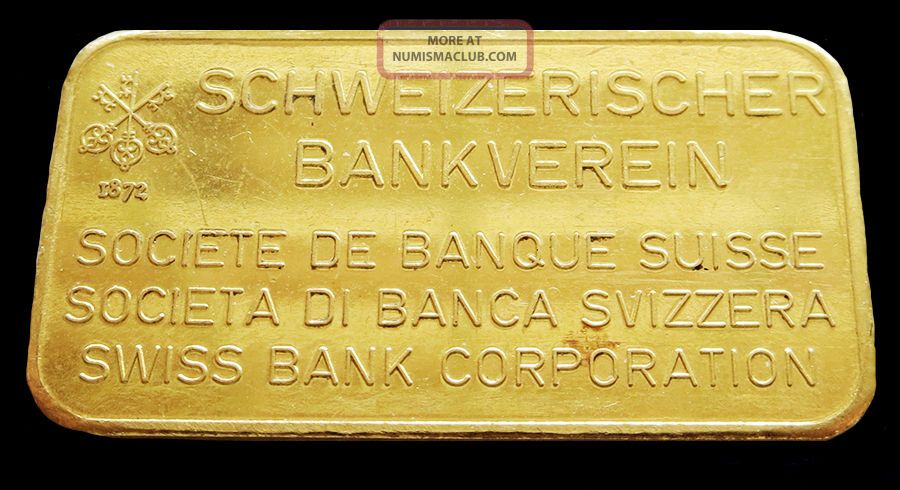 Vintage Swiss Bank Corporation 1 Oz 999. 9 Fine Gold Bar / Ingot