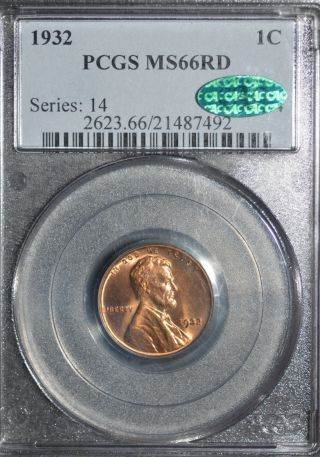 1932 - P Lincoln Cent Pcgs Ms66 Cac photo