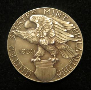 Ex Rare 1930 Herbert Hoover Large Head 33.  5mm Broze Medal Phili.  Rev. photo