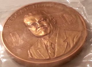 1972 J.  Edgar Hoover Bronze Commemorative Frank Gasparro Nib U.  S.  W/stand photo