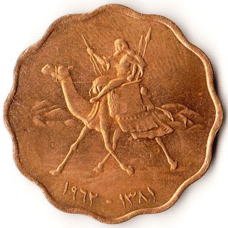 1962 (ah 1381) 10 Millim African Coin Camel & Rider photo