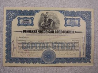 Vintage Peerless Motor Car Corporation Stock Certificate Void Not Issued photo