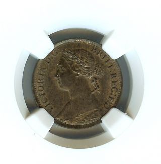 Great Britain 1895 Farthing - Young Head - Ngc Ms63 Brown photo