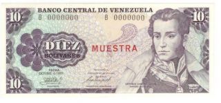 Venezuela - 10 Bolivares - Muestra - Octubre 6 1981 - Crisp Unc photo