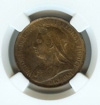Great Britain 1898 Half Penny Ngc Ms63 Red - Brown photo