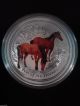 2014 2oz.  999 Fine Silver Australian Year Of The Horse Colored Coin - 15k Mintage Silver photo 3