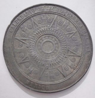 Mexico / Large Maya Aztec Y Piedra Del Sol Calendar Medal photo