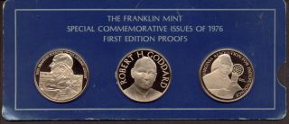 1976 Franklin Bronze Williamsburg Virginia Bicentennial Proof Medal photo