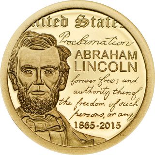 Ek // 500 Togrog Gold Coin Mongolia 2015 Abraham Lincoln photo