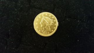 2.  5 Dollar 1853 Gold Coin With Slight Damge photo