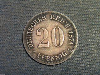 1874a German Empire 20 Pfennig - Au photo