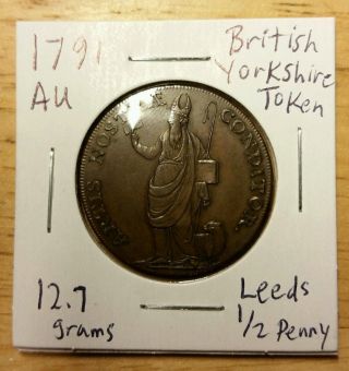 1791 British Yorkshire Token 1/2 Penny photo