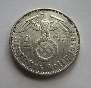 1938a German 2 Mark Silver Coin - Third Reich photo