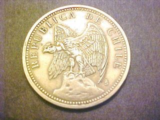 1933 Chile 1 Un Peso Coin - Sharp Details photo