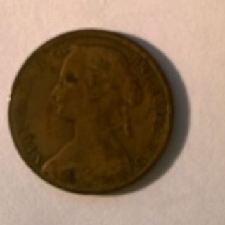 1860 Great Britain United Kingdom Penny 1 Cent Coin Victoria photo