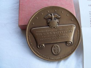 Vintage Medallic Art Co.  U.  S.  S.  Aircraft Carrier Enterprise Medallion 1960 photo