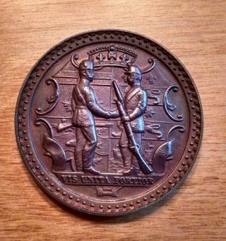 Antique Dominion Of Canada Rifle Assoc.  Commemorative1868 Medal Bronze/copper photo