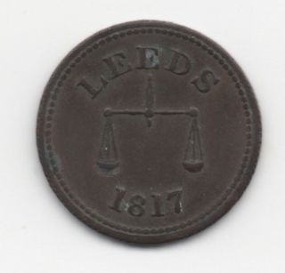 1817 Leeds Farthing,  Very Fine,  W - 816,  Davis 117 Or 118. photo