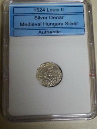 1524 Louis Ii Of Hungary _medieval Silver Coin_ With A photo