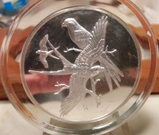 Franklin Roberts Birds Sterling Silver Medal - 1972 - Swallow - Tailed Kite photo