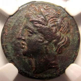 Sicily.  Syracuse.  Hieron Ii.  Persephone And Bull Ngc Xf 4/5 - 3/5.  Rare Greek Coin photo