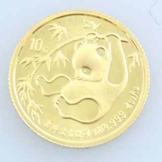 1985 China.  999 Gold Panda 10 Yuan 1/10 Oz Coin photo